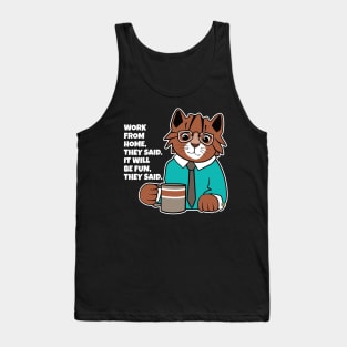 Work From Home Office Cat Tank Top